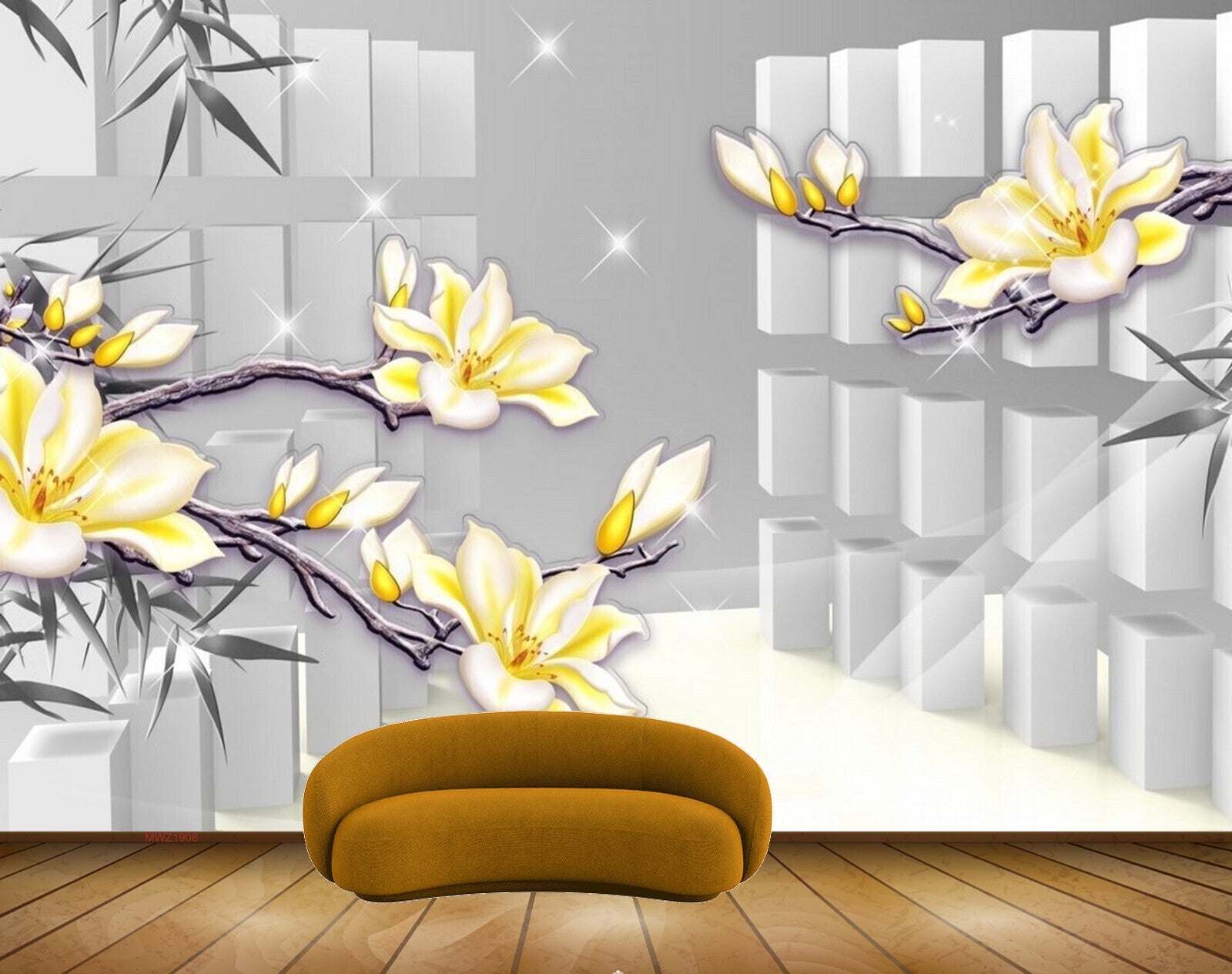 Avikalp MWZ1908 White Yellow Flowers HD Wallpaper