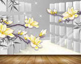 Avikalp MWZ1908 White Yellow Flowers 3D HD Wallpaper