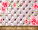 Avikalp MWZ1910 Pink Rose Flowers Butterflies 3D HD Wallpaper