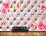 Avikalp MWZ1910 Pink Rose Flowers Butterflies 3D HD Wallpaper