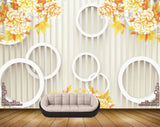 Avikalp MWZ1916 White Yellow Flowers Birds 3D HD Wallpaper