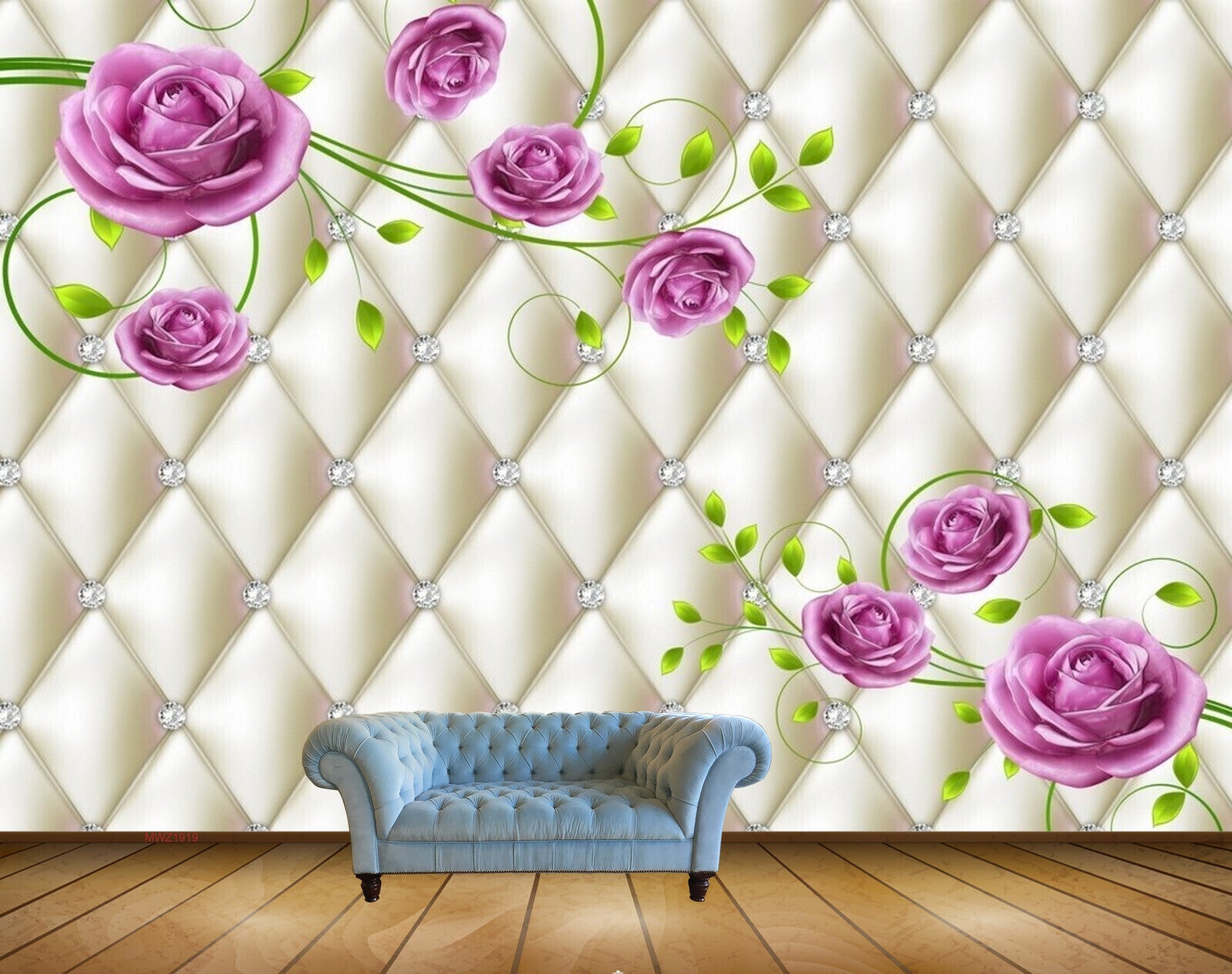 Avikalp MWZ1919 Pink Rose Flowers 3D HD Wallpaper