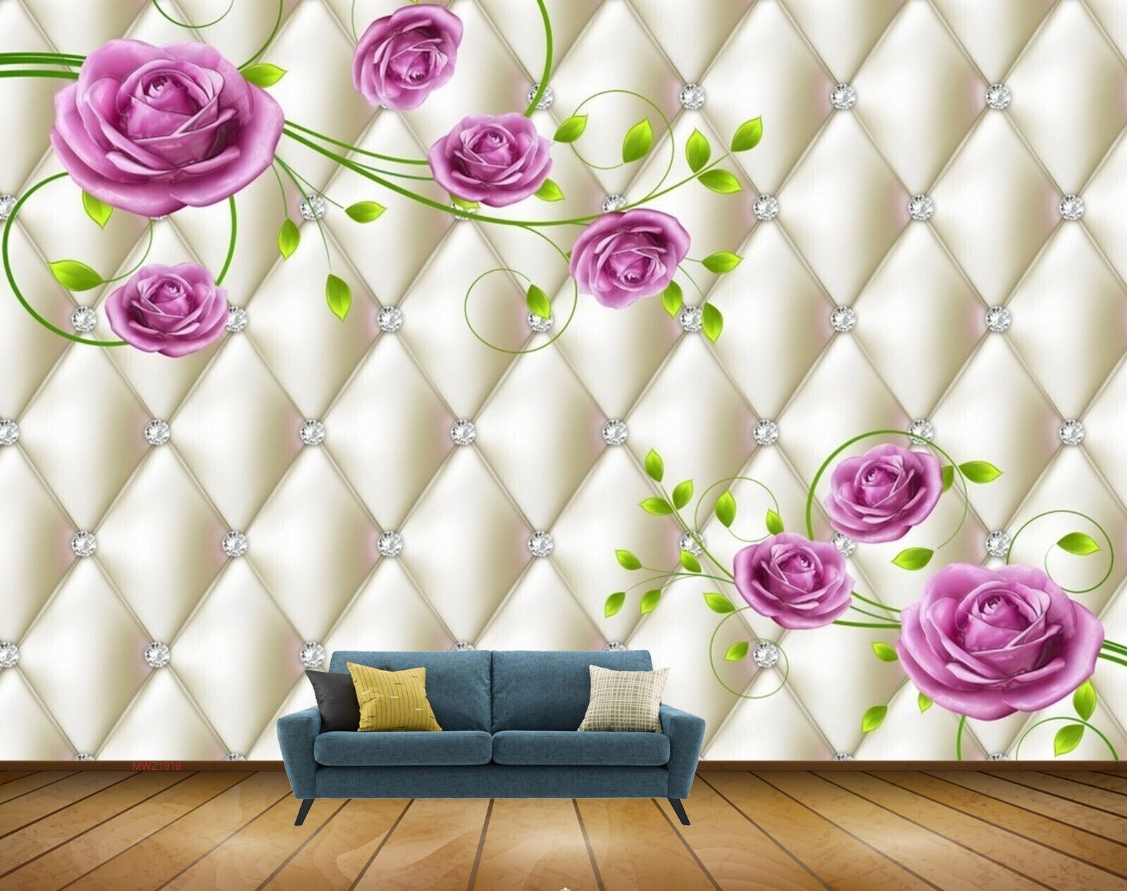 Avikalp MWZ1919 Pink Rose Flowers 3D HD Wallpaper