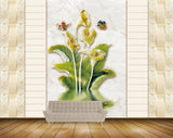 Avikalp MWZ1922 Yellow Flowers Leaves Butterflies HD Wallpaper