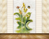 Avikalp MWZ1922 Yellow Flowers Leaves Butterflies 3D HD Wallpaper