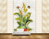 Avikalp MWZ1922 Yellow Flowers Leaves Butterflies 3D HD Wallpaper