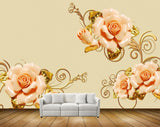 Avikalp MWZ1927 Peach Flowers 3D HD Wallpaper