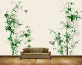 Avikalp MWZ1935 Green White Trees Birds HD Wallpaper