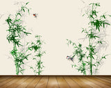 Avikalp MWZ1935 Green White Trees Birds 3D HD Wallpaper
