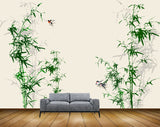 Avikalp MWZ1935 Green White Trees Birds 3D HD Wallpaper