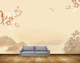 Avikalp MWZ1936 White Flowers Birds Mountains 3D HD Wallpaper