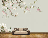 Avikalp MWZ1937 White Pink Flowers Branches HD Wallpaper