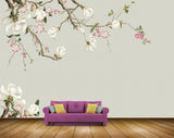 Avikalp MWZ1937 White Pink Flowers Branches 3D HD Wallpaper