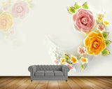 Avikalp MWZ1941 Pink Orange Rose Flowers HD Wallpaper