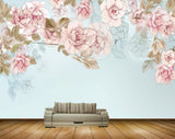 Avikalp MWZ1948 Pink White Flowers Leaves HD Wallpaper