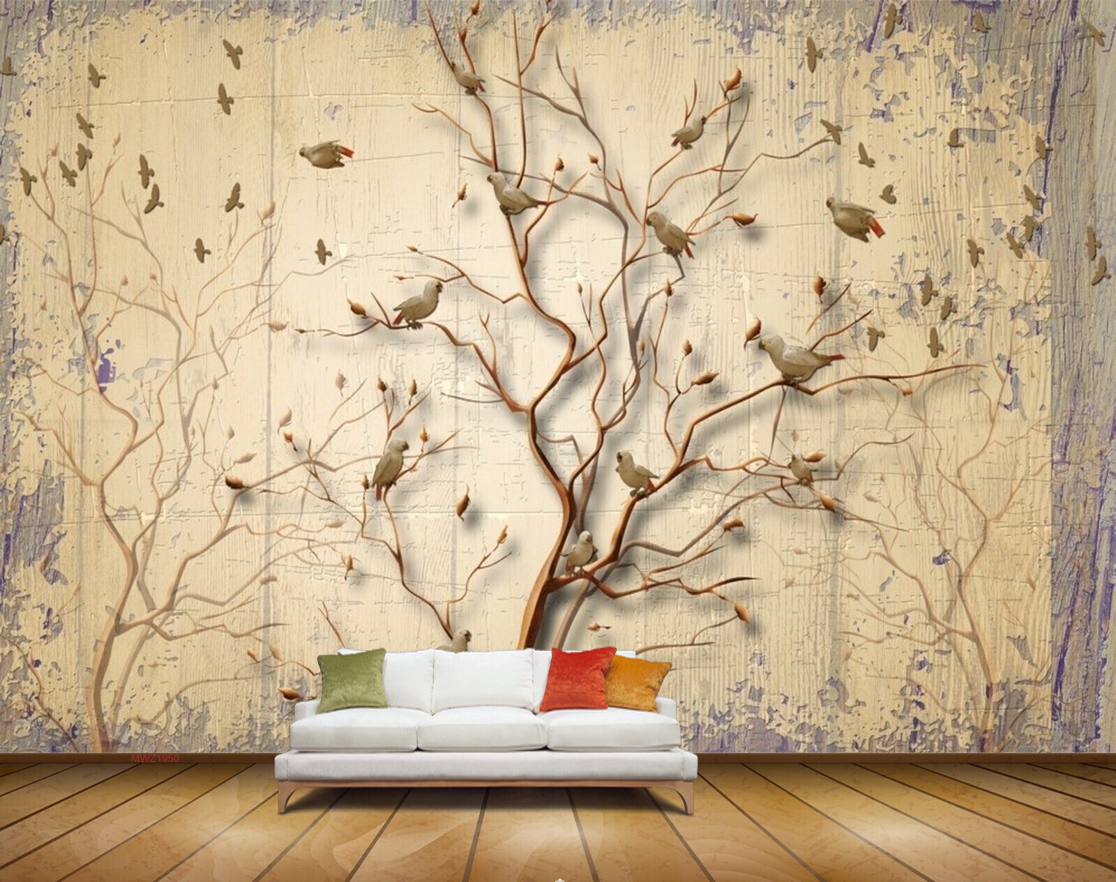 Avikalp MWZ1950 Trees Birds Leaves Branches HD Wallpaper