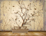 Avikalp MWZ1950 Trees Birds Leaves Branches 3D HD Wallpaper