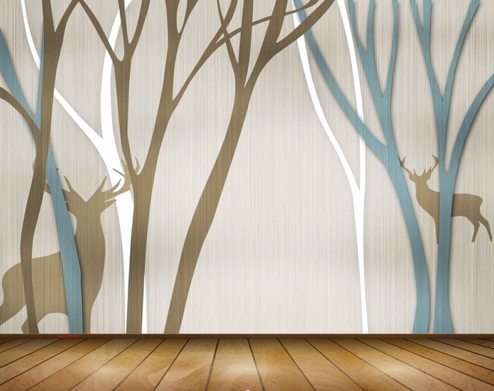 Avikalp MWZ1954 Trees Deers 3D HD Wallpaper