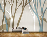 Avikalp MWZ1954 Trees Deers 3D HD Wallpaper