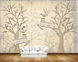 Avikalp MWZ1955 White Leaves Trees Deers 3D HD Wallpaper