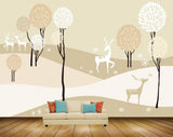 Avikalp MWZ1959 Deers Trees Flowers HD Wallpaper