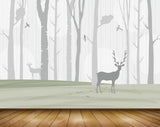 Avikalp MWZ1960 Deers Trees Birds 3D HD Wallpaper