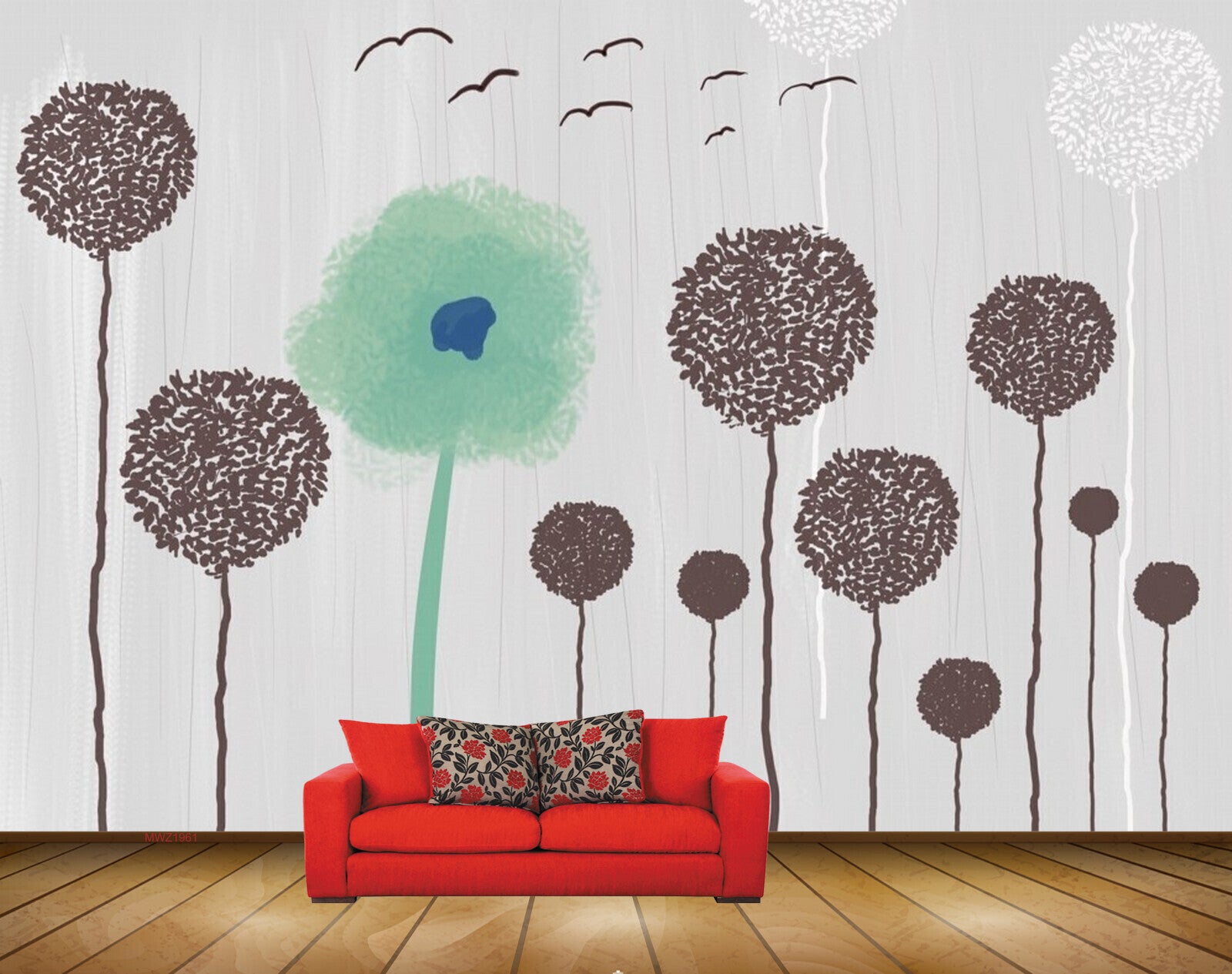 Avikalp MWZ1961 Trees Birds 3D HD Wallpaper