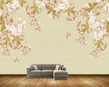 Avikalp MWZ1965 Pink White Flowers Birds 3D HD Wallpaper
