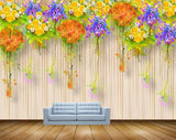 Avikalp MWZ1966 Orange Yellow Purple Flowers 3D HD Wallpaper