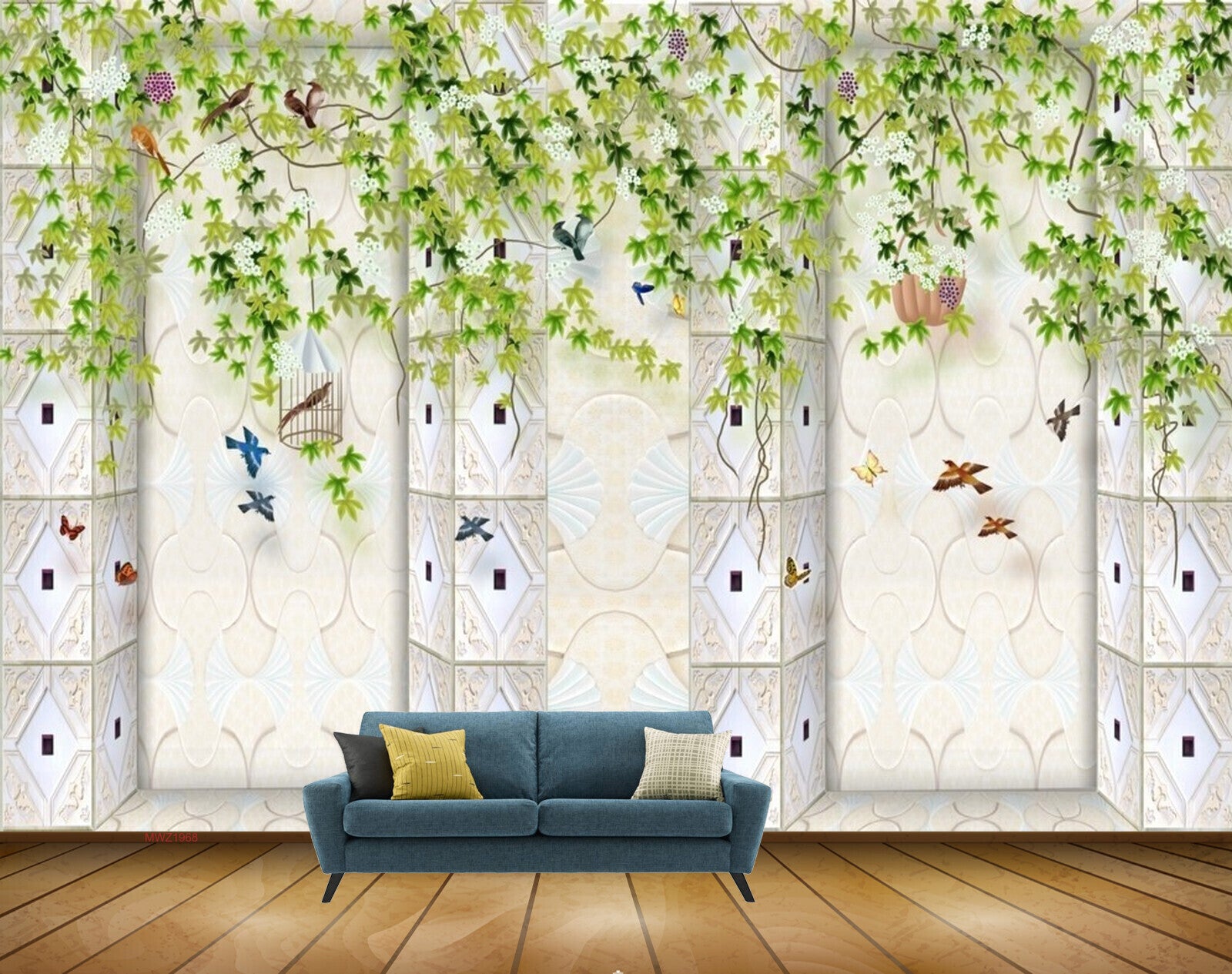 Avikalp MWZ1968 Creepers Birds 3D HD Wallpaper