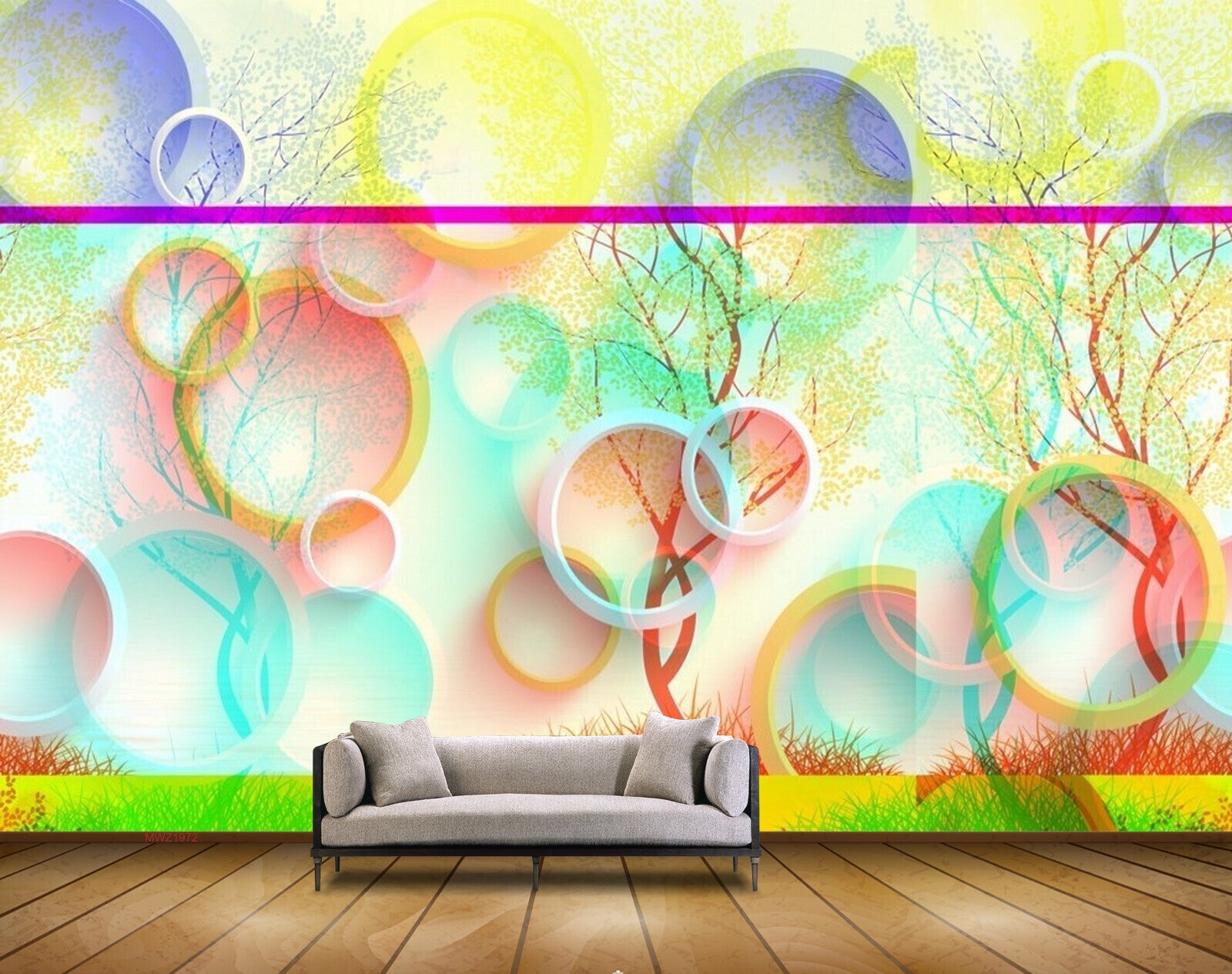 Avikalp MWZ1972 Trees Bubbles 3D HD Wallpaper