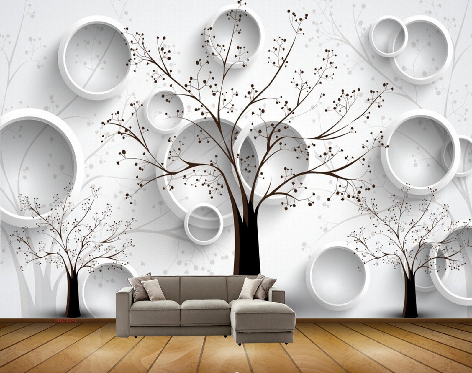 Avikalp MWZ1973 Trees Branches Leaves 3D HD Wallpaper