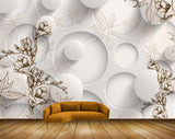 Avikalp MWZ1974 White Brown Flowers HD Wallpaper