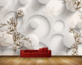 Avikalp MWZ1974 White Brown Flowers 3D HD Wallpaper
