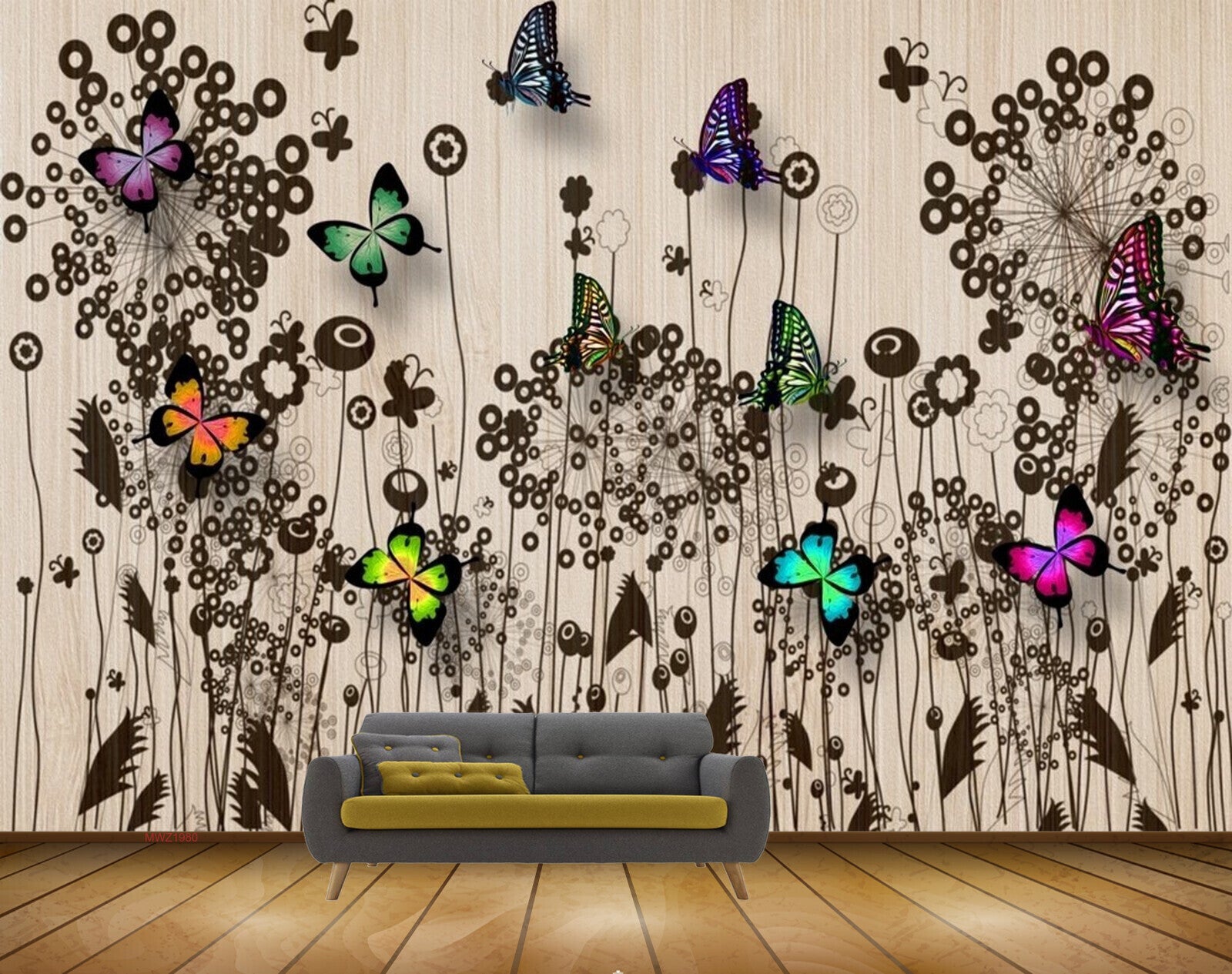 Avikalp MWZ1980 Butterflies Trees HD Wallpaper