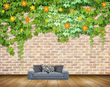 Avikalp MWZ1983 Yellow Orange Flowers Creepers 3D HD Wallpaper