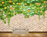 Avikalp MWZ1983 Yellow Orange Flowers Creepers 3D HD Wallpaper
