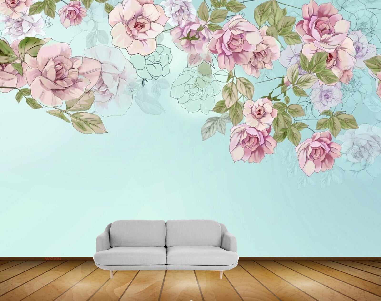 Avikalp MWZ1984 Pink White Flowers 3D HD Wallpaper