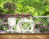Avikalp MWZ1986 Pink Flowers Plants Chair Table 3D HD Wallpaper