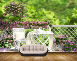 Avikalp MWZ1986 Pink Flowers Plants Chair Table 3D HD Wallpaper