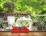 Avikalp MWZ1986 Pink Flowers Plants Chair Table 3D HD Wallpaper
