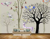 Avikalp MWZ1988 Trees Deer Birds 3D HD Wallpaper