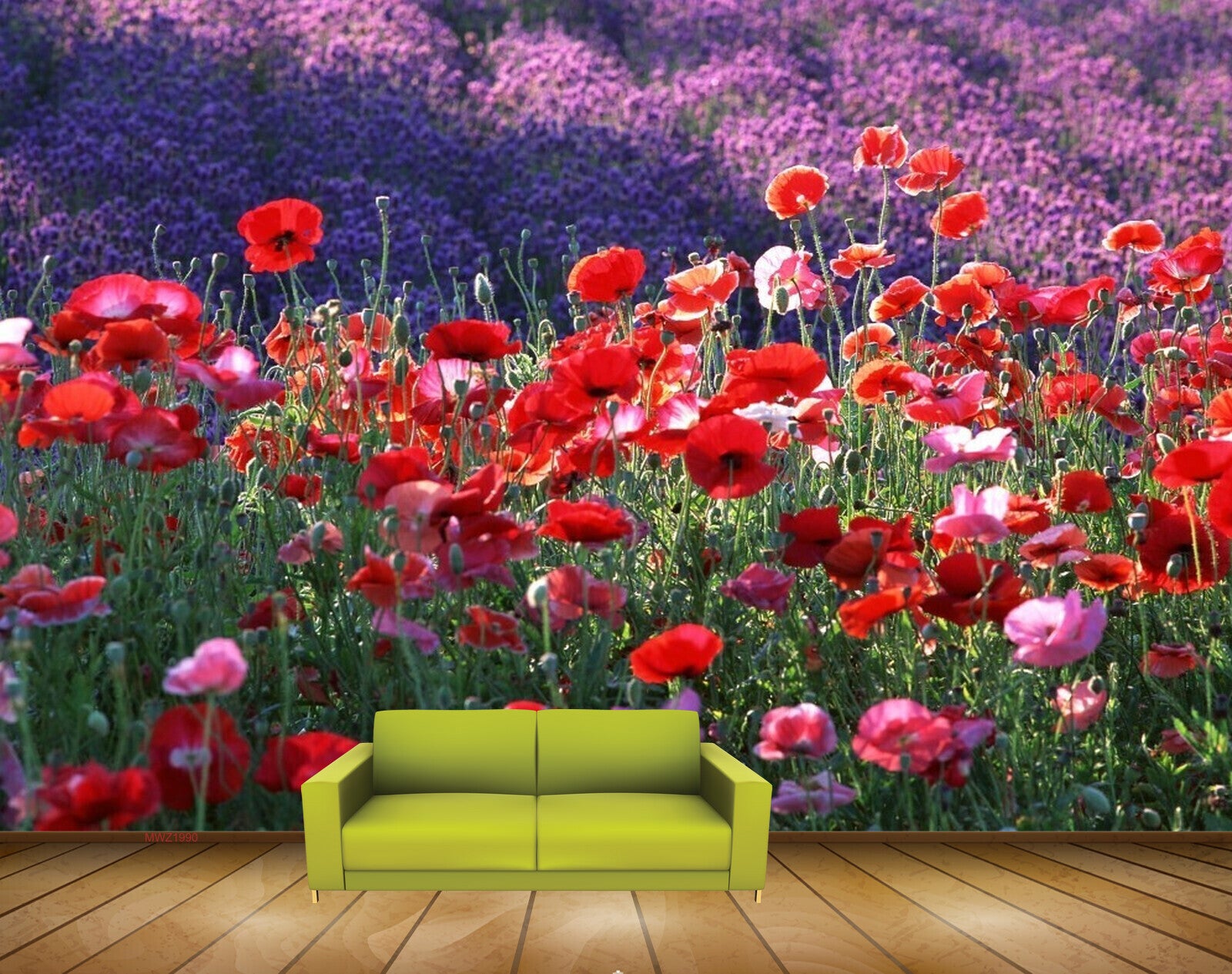 Avikalp MWZ1990 Red Pink Flowers 3D HD Wallpaper