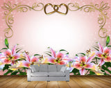 Avikalp MWZ1997 Pink White Flowers Leaves HD Wallpaper