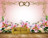Avikalp MWZ1997 Pink White Flowers Leaves 3D HD Wallpaper