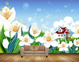 Avikalp MWZ2003 White Flowers House HD Wallpaper