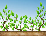 Avikalp MWZ2005 Green Leaves Branches 3D HD Wallpaper