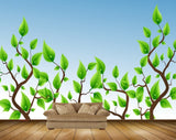 Avikalp MWZ2005 Green Leaves Branches 3D HD Wallpaper