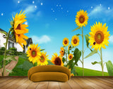 Avikalp MWZ2006 Yellow Sunflowers House HD Wallpaper
