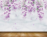 Avikalp MWZ2011 Purple Flowers Butterflies 3D HD Wallpaper